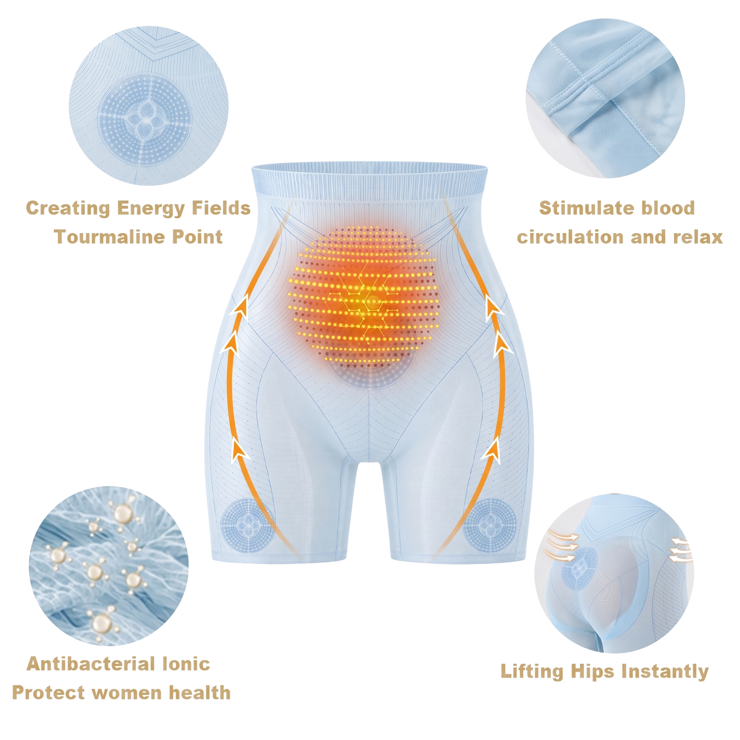 【Official PEARLMOON® Store】💖 PEARLMOON® Cooling Ion Shaping Shorts — Breathable Tourmaline-Infused Fabric for Waist Support, Smoother Curves & All-Day Comfort
